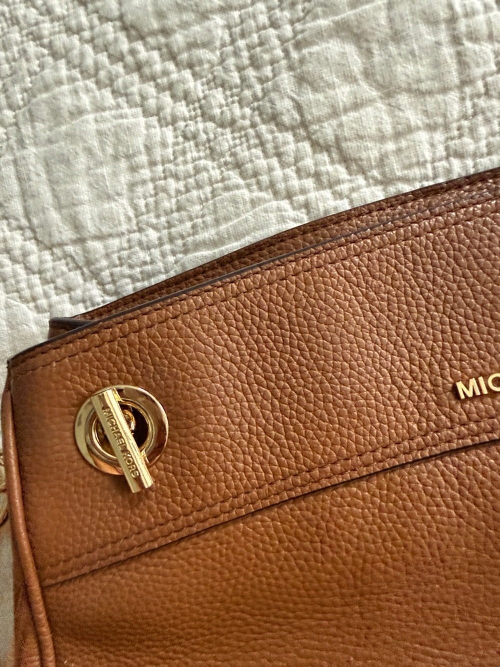 Michael Kors Jet Set Chain Legacy Shoulder Bag Chestnut Brown Pebbled Leather - Picture 13 of 16